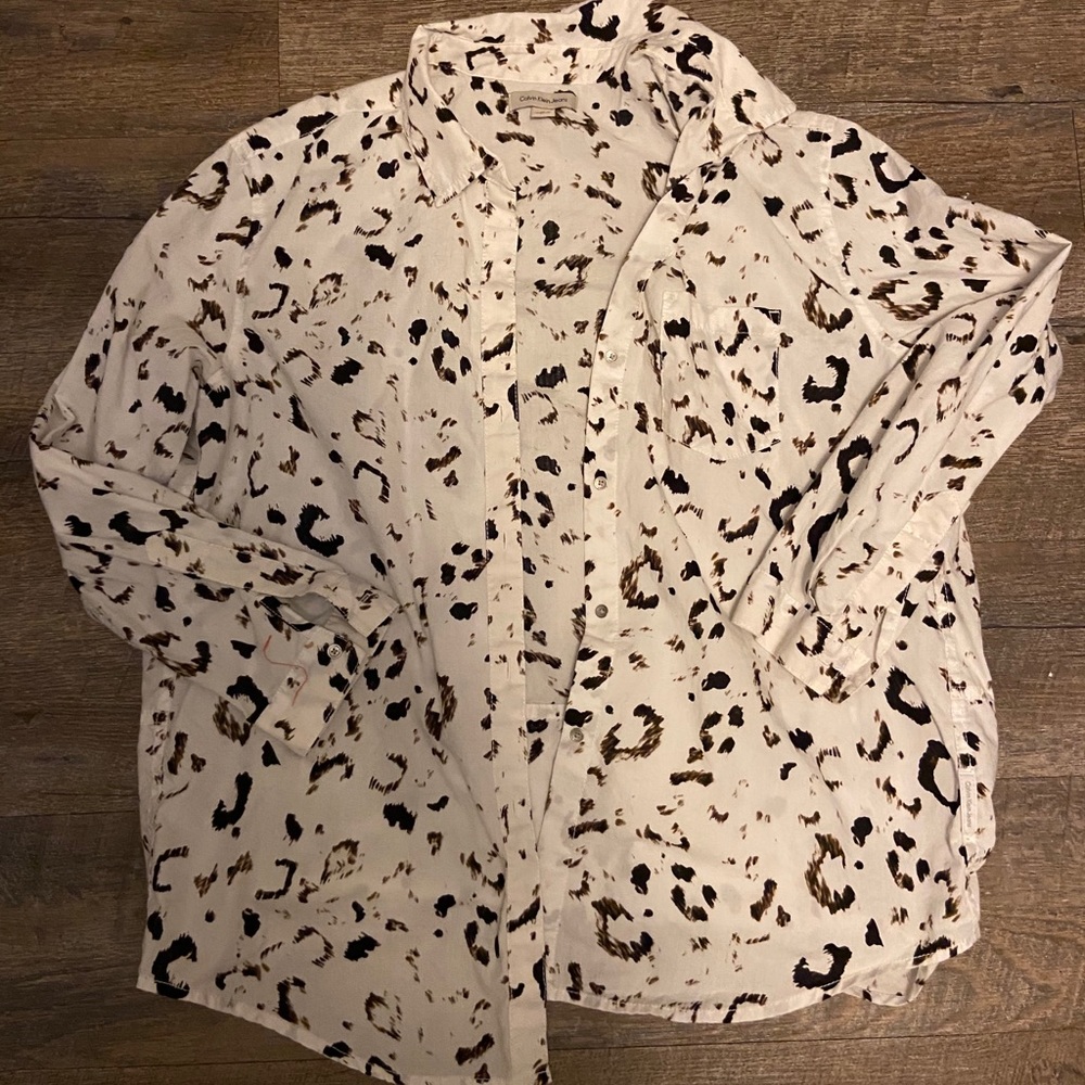 Calvin Klein Jeans Black and White Button Down